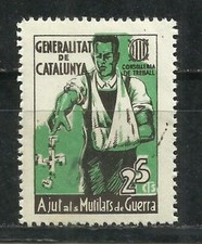 LO35-MNH** PRUEBA MARCA 0 SELLO VIÑETA NUEVO MNH ** AJUT MUTILATS GUERRA GENERAL