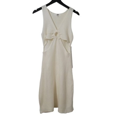 Madden NYC Y2K Crochet Dress Cream V-Neck Sleeveless Cut Out Boho M