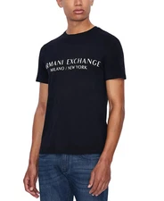 A|X Armani Exchange Men's Milano New York Logo Graphic T Shirt Black LARGE