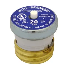 Bussmann Plug Fuse 20 amps 125 volts 1-1/4 in. Dia. 1 pk For Circuit Breaker