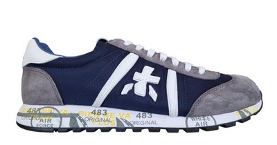 Premiata Herren-Sneaker aus Nylon und Wildleder Lucy 7089, Weiss und Blau