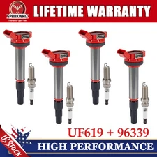 4Pack UF619 Ignition Coil & 96339 Iridium Spark Plug For Lexus Scion Toyota 1.8L