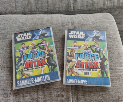 Topps Star Wars Force Attax Serie 1 & 2 Sammlung/Alben fast komplett + LE Karten