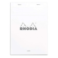 Rhodia A5 White Blank Notepad 6x8.4 80 Micro Perforated Sheets Superfine Paper