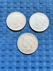 Lot of 3 circulated 1922 Peace Dollars