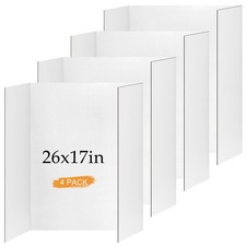 Small Trifold Poster Board 26" x 17", White Science Fair Display Boards 4