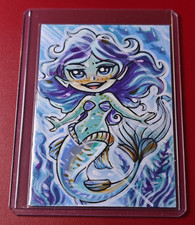 Dreams and Nightmares 1/1 Mermaid Sketch Card Dave Quindoy Typhoon Productions