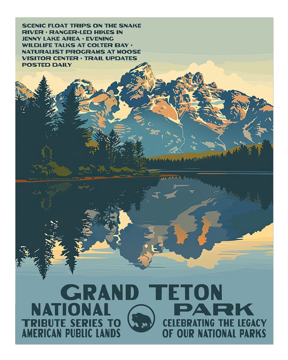 Grand Teton National Park Poster Wall Art - Scenic Nature Print | eBay