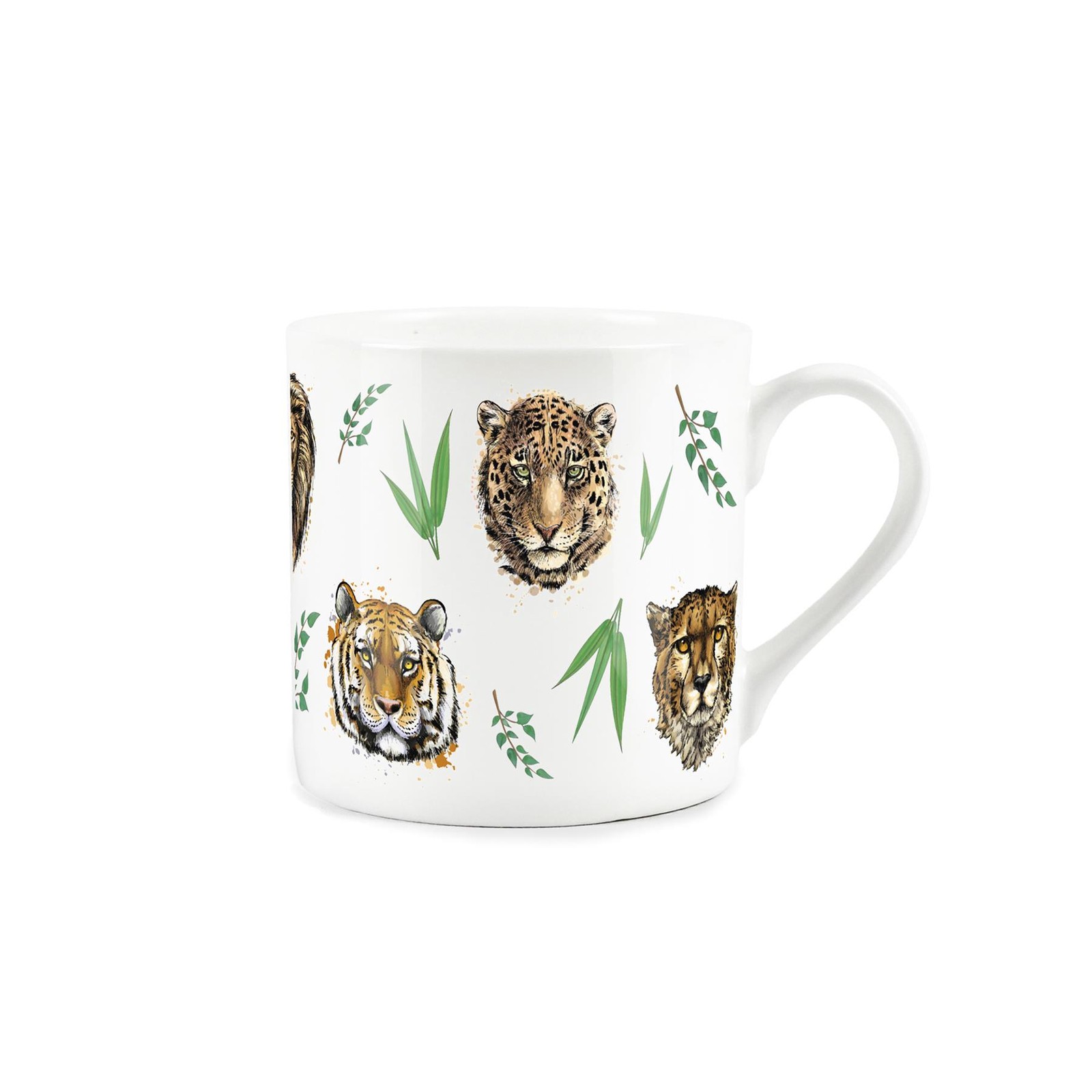 Large Bone China Mug - Wild Animal Zoo Design Big Cats Coffee/Tea Gift