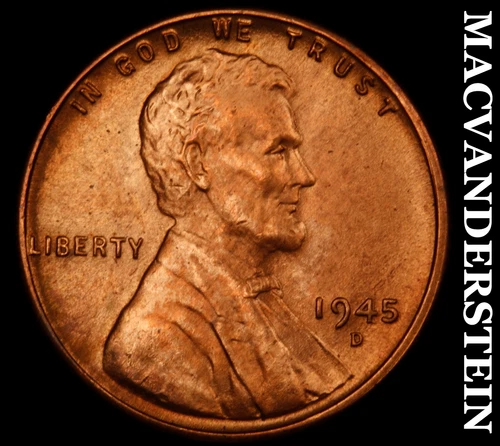 1945-D Lincoln Wheat Cent- Choice Gem Brilliant Uncirculated No Reserve #J3640