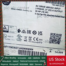 ALLEN BRADLEY 20F11ND027JA0NNNNN AC DRIVE POWERFLEX 753 15KW/20 HP US Free Tax