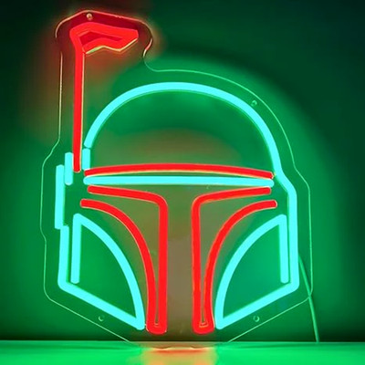 16'' Star Wars Helmet LED Neon Sign With Dimmer USB Powered Light Lamp Visual VL