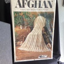 National Yarn Crafts Full Size Afghan Kit - Acrylic “Fisherman  Ripple”