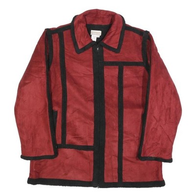 COLDWATER CREEK Damen Zip-Jacke Rot Schwarz M Polyester-Mix Colourblock