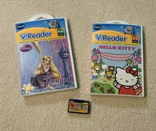 Vtech V.Reader Interactive Reading System Lot of 3 Games Tangled Hello Kitty El
