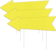 Yellow Arrow Signs with Stakes 16 X 5 Inches,This Way Directional Arrow Yard Sig