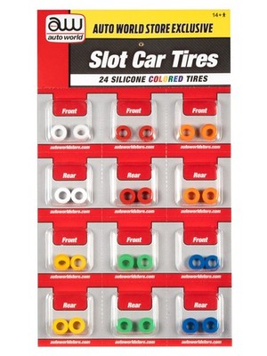 Auto World SCM162 Colored Silicone Replacement Tires Super III (24 Tires) HO