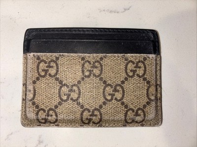 Authentic GUCCI GG Supreme Card Case Tiger Card Holder Unisex Used