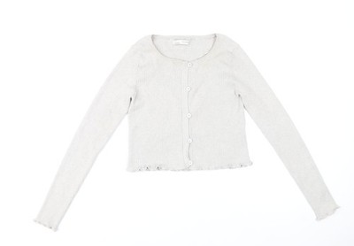 Pull&Bear Damen Strickjacke Beige Slim Fit Größe S