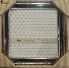 Lawrence 5x5 Beaded Silver Plated Picture Frame  - Brand New and Ships FREE!