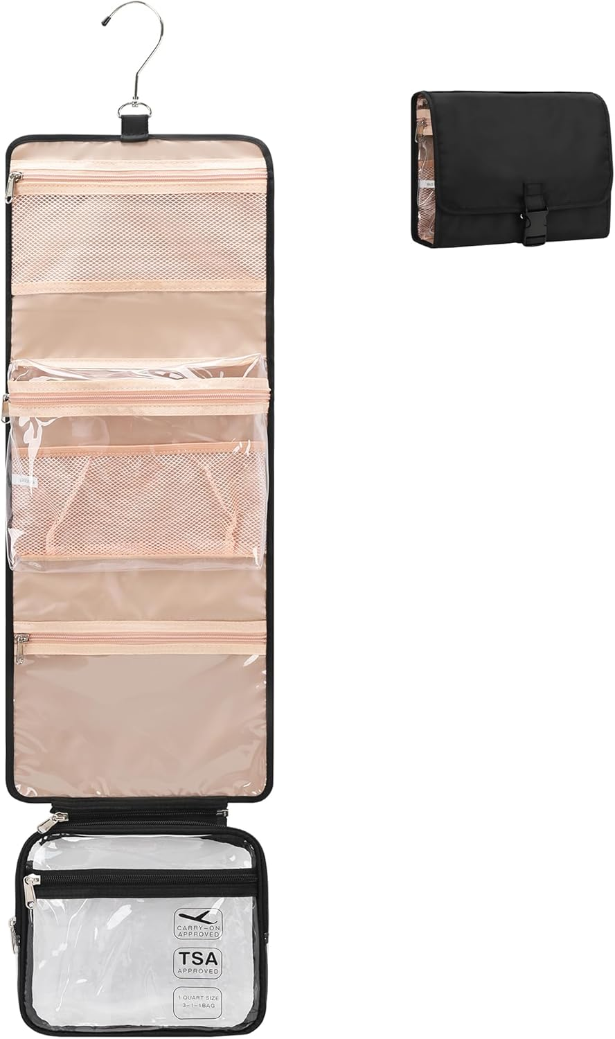 Hanging TSA Approved Clear Travel Toiletry Bag for Women & Men