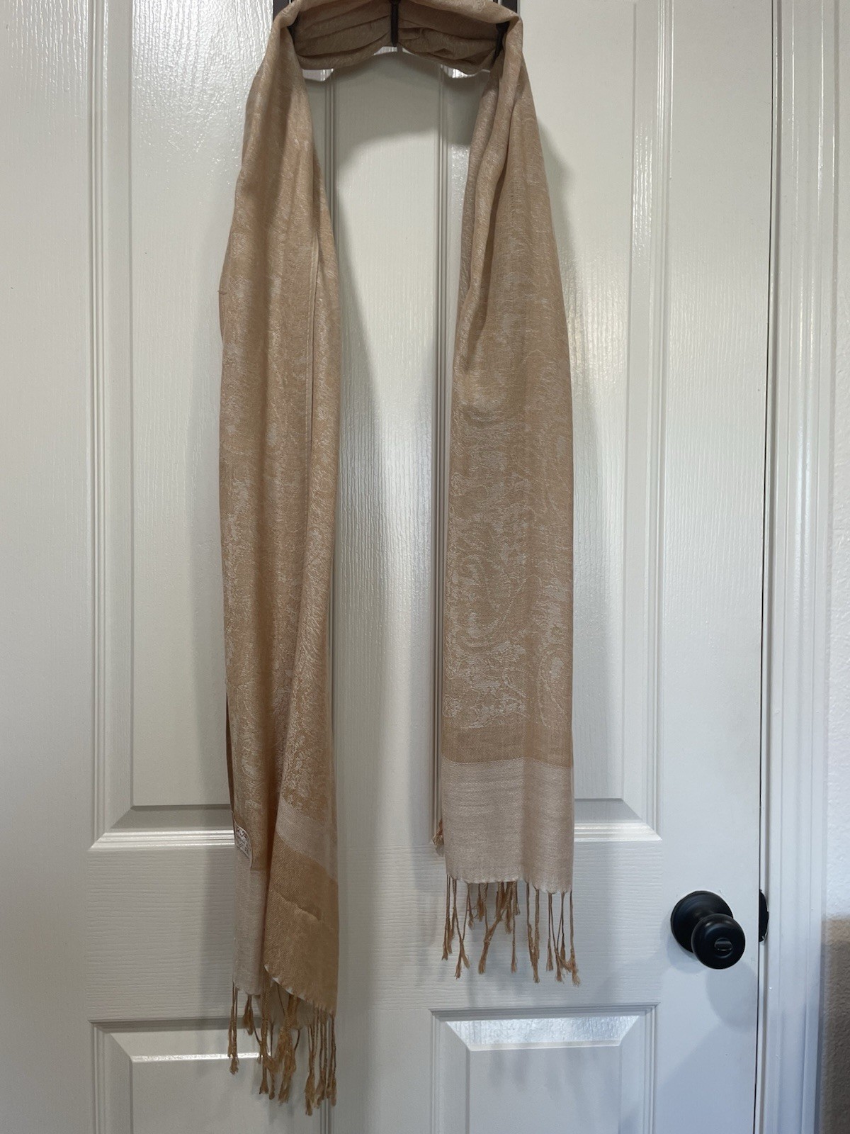 Pashmina Scarf Wrap Shawl Brown/Beige w/ Tassels 73