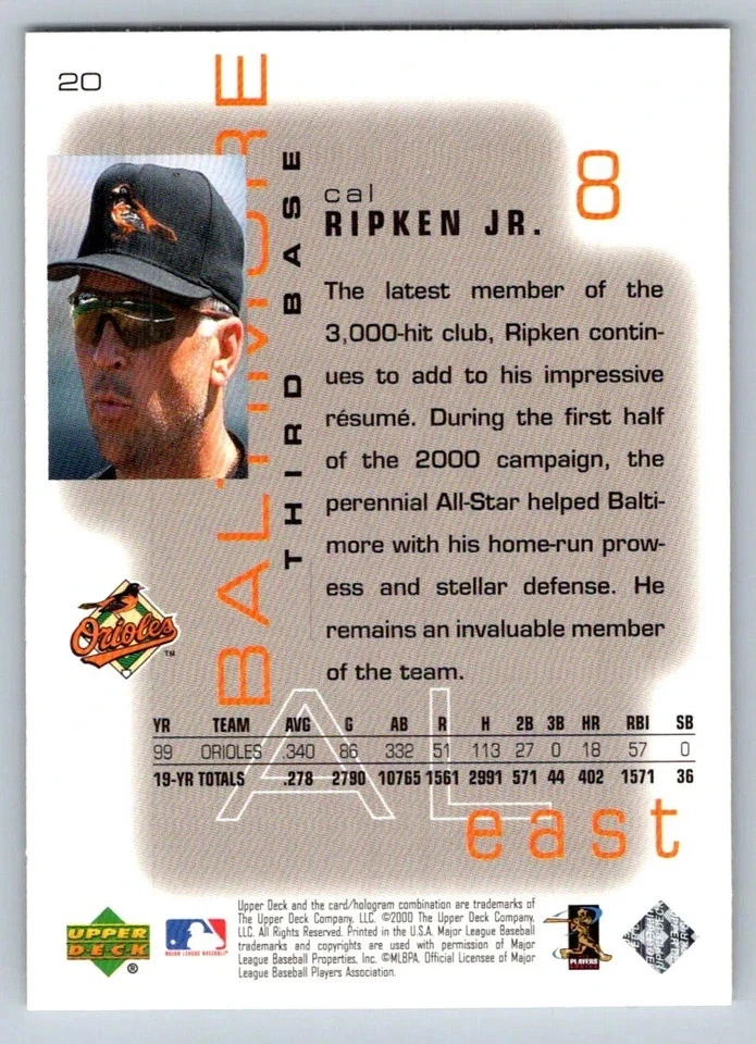 Upper Deck Pros & Prospects Cal Ripken Jr. 20 2000 Foto 2 de 2