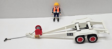 Playmobil Fire Boat Trailer w Winch & Firefighter Figure Fire Rescue Set 4823