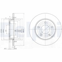 2X Delphi Bremsscheibe BG4025C FüR BK Mazda BL 265Mm BK14 BK12 Turbo BK12Y BL14