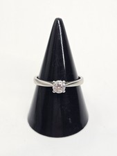 0.3ct Diamond Platinum Engagement Ring Size M½ 2.9g 1.5mm Birmingham 2004