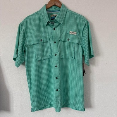 Magellan Hemd Angelausrüstung Medium Grün Kariert Kurzarm Neu Relaxed Fit
