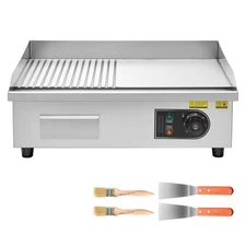 22" Commercial Electric Griddle Countertop Flat Top Grill w/ Flat Grill Surface