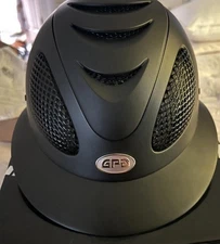 GPA Black Riding Helmet First Lady Riding Helmet Black, Size 7 7/8