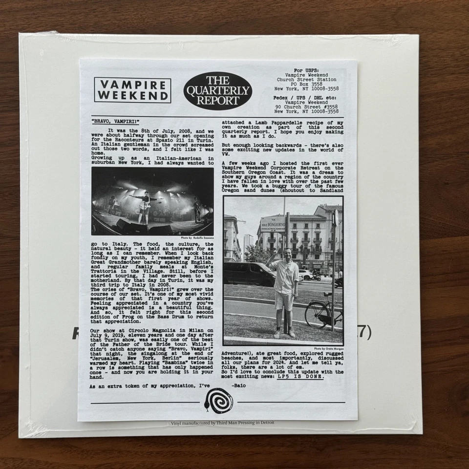 Vampire Weekend – Frog On The Bass Drum Vol 2 - ⚫️ Black LP Vinyl Newsletter ✅ - Image 4 of 4