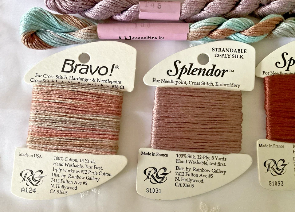 Needlepoint Threads Lot of 7 Asstd Colors Overdyed Floss Rainbow Gallery Medici - Image 4 of 4