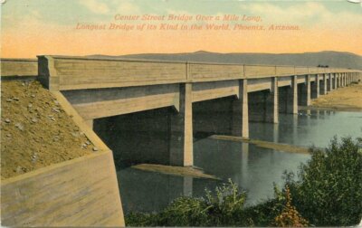 Phoenix Arizona Center Street Bridge Kress Sexichrome C-1910 Postcard 21-10580