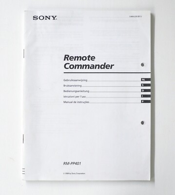 Original SONY RM-PP401 Remote Commander Owner's Manual / Bedienungsanleitung !!!