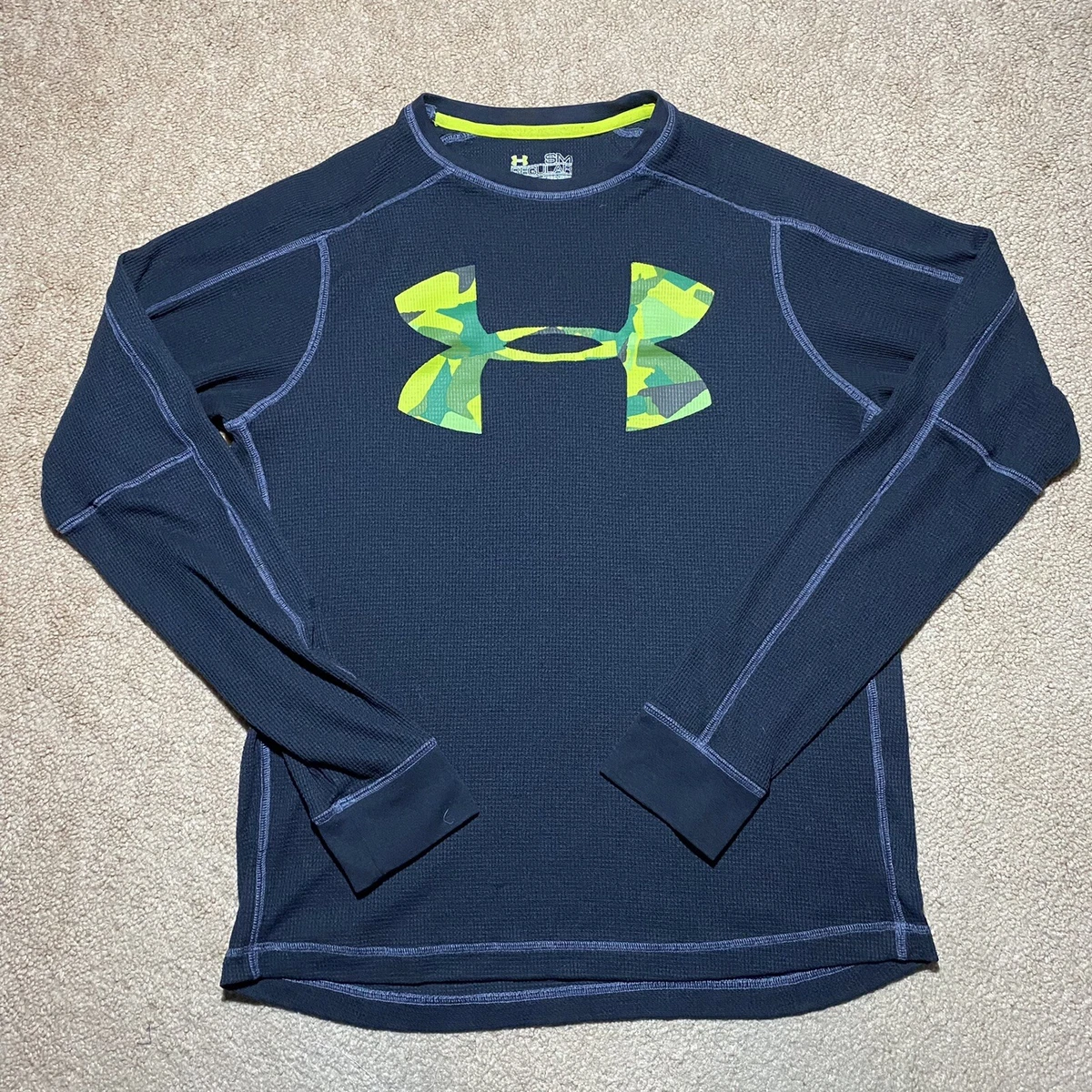 Under Armour Catalyst Long Sleeve Thermal T Shirt Mens Small Crew Neck Black