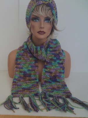 New AUQUA Hat and Scarf Set Aqua Green Knit Hat & Scarf Set - Etsy main image 4