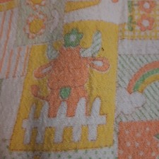 Animals Unisex Yellow Green Ora Bright 20" x 28" Baby Vintage Receiving Blanket