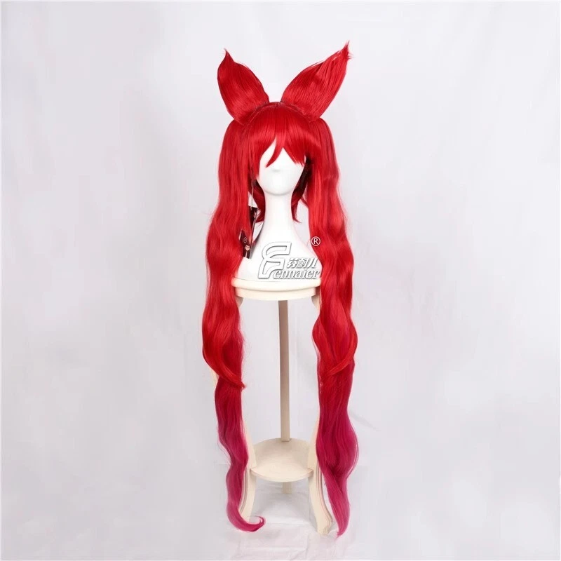 Peluca Cosplay League of Legends Jinx Star Guardian Peluca Larga Roja Peluca Peluca Foto 2 de 4