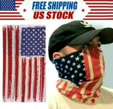 Lot of 3 American Flag Face Mask Sun Shield Neck Gaiter Headband Bandana Du Rag