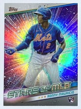 2024 Topps Mets Ronny Mauricio Stars of MLB Rookie Insert Card #SMLB-11. rookie card picture