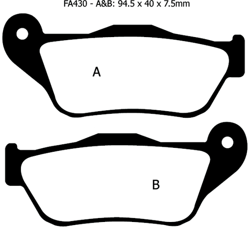 EBC/SFA430HH Brake Pads (Front) for Yamaha YP125R 06-09, YP250R X-MAX 05-09 - Picture 2 of 2