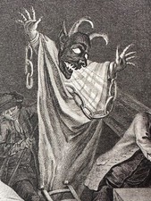 Antique Engraving The Ruse of Love Satanic Devil Magic Borel Baquoy Marel 18th