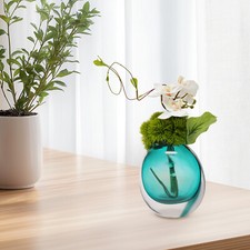 Artificial Flowers Arrangement in Vase Dining Fake Flower Table Decor Vessel