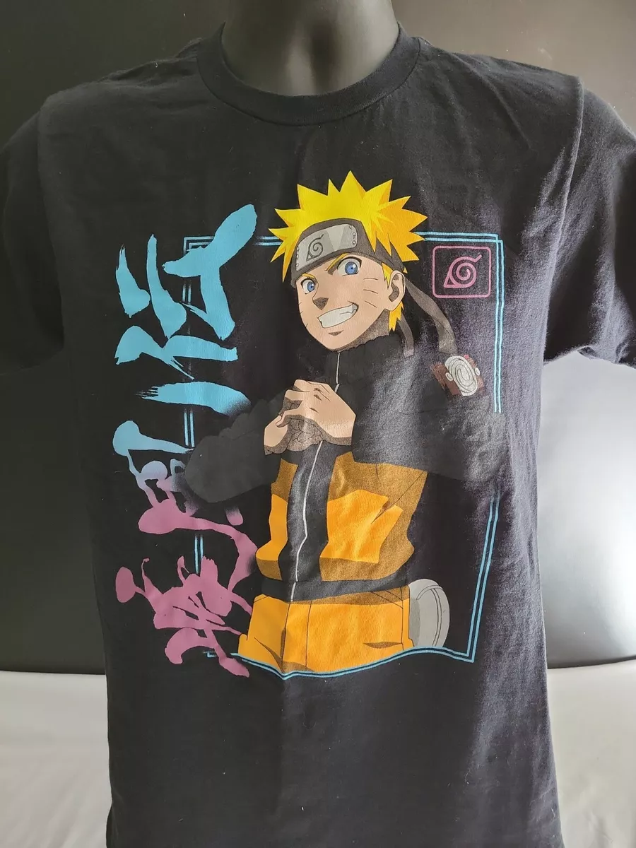 Naruto Shippuden Anime Characters Black T-Shirt Men's MEDIUM