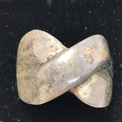 Vintage  Mexico SMM  925  Sterling SIlver  Unique X Look Design  Ring   sz 8