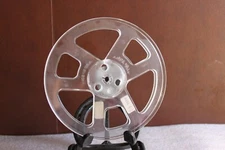 VINTAGE EMPTY CLEAR PLASTIC TAKE UP REEL 7"x 1/4" 