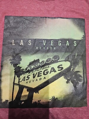 Las Vegas Women's Red Graphic Print Tshirt Size S